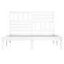 Massiver Bettrahmen aus weißem Kiefernholz, 120 x 190 cm von , Betten und Lattenroste - Ref: Foro24-3100994, Preis: 136,98 €,...