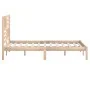 Solid pine wood bed frame 140x190 cm by , Beds and slatted bases - Ref: Foro24-3101003, Price: 121,97 €, Discount: %