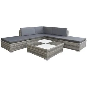 6-teiliges Gartenmöbel-Set und graue synthetische Rattankissen von vidaXL, Gartensets - Ref: Foro24-42737, Preis: 576,03 €, R...