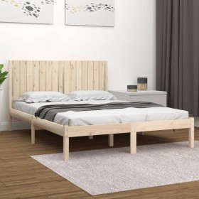 Estructura de cama de madera maciza de pino 160x200 cm