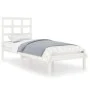 Estructura de cama madera maciza individual blanco 75x190 cm de , Camas y somieres - Ref: Foro24-3105431, Precio: 92,35 €, De...