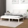 White solid wood bed frame 140x200 cm by , Beds and slatted bases - Ref: Foro24-3105536, Price: 141,24 €, Discount: %