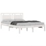 Weißer Massivholzbettrahmen 140x200 cm von , Betten und Lattenroste - Ref: Foro24-3105536, Preis: 143,07 €, Rabatt: %