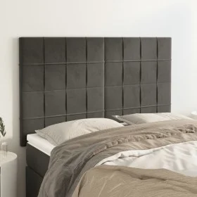 Cabeceros 4 unidades terciopelo gris oscuro 72x5x78/88 cm de , Cabeceros y pies de cama - Ref: Foro24-3116381, Precio: 97,73 ...
