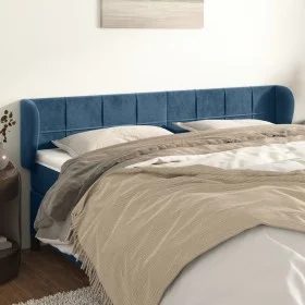 Dunkelblaues Samtkopfteil 163x23x78/88 cm von , Kopf- und Fußteile - Ref: Foro24-3117202, Preis: 80,69 €, Rabatt: %