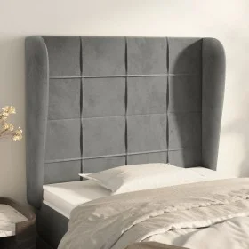 Headboard with light gray velvet ears 83x23x118/128 cm by , Headboards and footboards - Ref: Foro24-3117986, Price: 87,36 €, ...