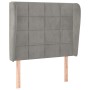 Kopfteil mit hellgrauen Samtohren 83x23x118/128 cm von , Kopf- und Fußteile - Ref: Foro24-3117986, Preis: 84,23 €, Rabatt: %