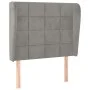 Kopfteil mit hellgrauen Samtohren 83x23x118/128 cm von , Kopf- und Fußteile - Ref: Foro24-3117986, Preis: 87,33 €, Rabatt: %