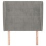 Kopfteil mit hellgrauen Samtohren 83x23x118/128 cm von , Kopf- und Fußteile - Ref: Foro24-3117986, Preis: 84,23 €, Rabatt: %
