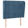 Headboard with dark blue velvet ears 83x23x118/128 cm by , Headboards and footboards - Ref: Foro24-3117990, Price: 85,38 €, D...