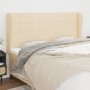 Headboard with cream fabric ears 163x23x118/128 cm by , Headboards and footboards - Ref: Foro24-3117967, Price: 119,35 €, Dis...
