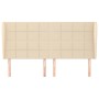 Headboard with cream fabric ears 163x23x118/128 cm by , Headboards and footboards - Ref: Foro24-3117967, Price: 119,35 €, Dis...