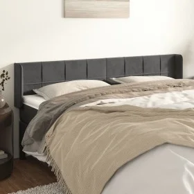 Kopfteil aus dunkelgrauem Samt, 163 x 16 x 78/88 cm von , Kopf- und Fußteile - Ref: Foro24-3118823, Preis: 81,90 €, Rabatt: %