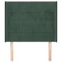 Cabecero con orejas de terciopelo verde oscuro 83x16x118/128 cm de , Cabeceros y pies de cama - Ref: Foro24-3119613, Precio: ...
