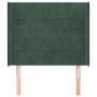 Headboard with dark green velvet ears 83x16x118/128 cm by , Headboards and footboards - Ref: Foro24-3119613, Price: 67,18 €, ...
