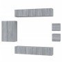 Set de muebles para TV 8 pzas madera contrachapada gris Sonoma