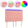 Pink velvet headboard with LED lights 144x5x118/128 cm by , Headboards and footboards - Ref: Foro24-3122477, Price: 112,64 €,...