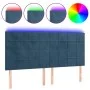 Kopfteil mit LED-Beleuchtung, dunkelblauer Samt, 160 x 5 x 118/128 cm von , Kopf- und Fußteile - Ref: Foro24-3122482, Preis: ...