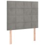 Kopfteil mit LED-Leuchten, hellgrauer Samt, 80 x 5 x 118/128 cm von , Kopf- und Fußteile - Ref: Foro24-3122454, Preis: 67,06 ...