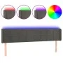 Dark gray velvet headboard with LED 163x16x78/88 cm by , Headboards and footboards - Ref: Foro24-3123291, Price: 84,80 €, Dis...