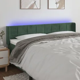 LED-Kopfteil aus dunkelgrünem Samt, 163 x 16 x 78/88 cm von , Kopf- und Fußteile - Ref: Foro24-3123293, Preis: 80,57 €, Rabat...
