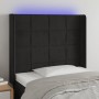 Kopfteil aus schwarzem Samt mit LED 83x16x118/128 cm von , Kopf- und Fußteile - Ref: Foro24-3124080, Preis: 80,10 €, Rabatt: %