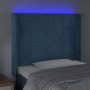 LED-Kopfteil aus dunkelblauem Samt, 83 x 16 x 118/128 cm von , Kopf- und Fußteile - Ref: Foro24-3124082, Preis: 75,32 €, Raba...