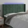 Dunkelgrünes Samtkopfteil mit LED 163x16x118/128 cm von , Kopf- und Fußteile - Ref: Foro24-3124105, Preis: 132,54 €, Rabatt: %
