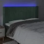 Dunkelgrünes Samtkopfteil mit LED 163x16x118/128 cm von , Kopf- und Fußteile - Ref: Foro24-3124105, Preis: 132,54 €, Rabatt: %