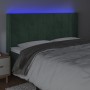 Dunkelgrünes Samtkopfteil mit LED 163x16x118/128 cm von , Kopf- und Fußteile - Ref: Foro24-3124105, Preis: 123,09 €, Rabatt: %