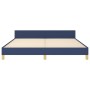 Estructura de cama con cabecero de tela azul 160x200 cm de , Camas y somieres - Ref: Foro24-3125071, Precio: 218,77 €, Descue...