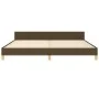 Bed frame with headboard in dark brown fabric 200x200cm by , Beds and slatted bases - Ref: Foro24-3125084, Price: 231,88 €, D...