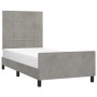 Light gray velvet bed frame with headboard 80x200 cm by , Beds and slatted bases - Ref: Foro24-3125721, Price: 156,39 €, Disc...