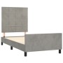 Light gray velvet bed frame with headboard 80x200 cm by , Beds and slatted bases - Ref: Foro24-3125721, Price: 156,39 €, Disc...