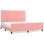 Estructura de cama con cabecero de terciopelo rosa 160x200 cm de , Camas y somieres - Ref: Foro24-3125768, Precio: 220,34 €, ...