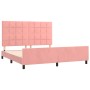 Estructura de cama con cabecero de terciopelo rosa 160x200 cm de , Camas y somieres - Ref: Foro24-3125768, Precio: 215,38 €, ...