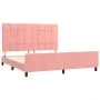 Estructura de cama con cabecero de terciopelo rosa 160x200 cm de , Camas y somieres - Ref: Foro24-3125768, Precio: 220,34 €, ...