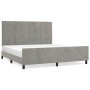 Estructura de cama con cabecero terciopelo gris claro 160x200cm de , Camas y somieres - Ref: Foro24-3125763, Precio: 220,95 €...