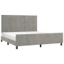 Estructura de cama con cabecero terciopelo gris claro 160x200cm de , Camas y somieres - Ref: Foro24-3125763, Precio: 220,95 €...