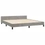 Bed frame with light gray velvet headboard 160x200cm by , Beds and slatted bases - Ref: Foro24-3125763, Price: 247,20 €, Disc...