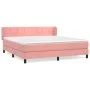 Box spring bed with pink velvet mattress 160x200 cm by , Beds and slatted bases - Ref: Foro24-3127504, Price: 454,68 €, Disco...