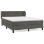 Box spring bed with dark gray velvet mattress 140x190 cm by , Beds and slatted bases - Ref: Foro24-3127488, Price: 430,71 €, ...