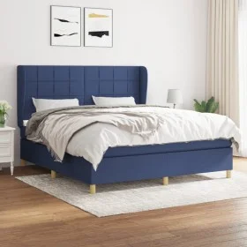 Box spring bed with blue fabric mattress 160x200 cm by , Beds and slatted bases - Ref: Foro24-3128539, Price: 562,08 €, Disco...