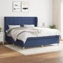 Box spring bed with blue fabric mattress 160x200 cm by , Beds and slatted bases - Ref: Foro24-3128539, Price: 562,08 €, Disco...
