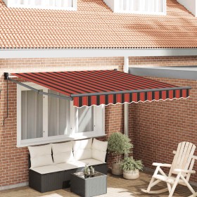 Toldo retráctil aluminio y tela naranja y marrón 3,5x2,5 m en Toldos | Comprar online en Foro24