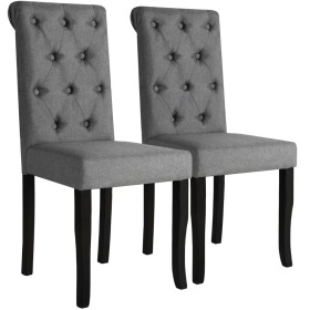 Esszimmerstühle 2 Einheiten dunkelgrauer Stoff von vidaXL, Essstühle - Ref: Foro24-245514, Preis: 168,17 €, Rabatt: %
