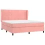 Box spring bed with pink velvet mattress 160x200 cm by , Beds and slatted bases - Ref: Foro24-3129224, Price: 541,28 €, Disco...