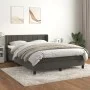 Box spring bed with dark gray velvet mattress 140x190 cm by , Beds and slatted bases - Ref: Foro24-3130956, Price: 445,75 €, ...