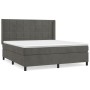 Box spring bed with dark gray velvet mattress 160x200 cm by , Beds and slatted bases - Ref: Foro24-3132688, Price: 536,16 €, ...