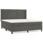 Box spring bed with dark gray velvet mattress 160x200 cm by , Beds and slatted bases - Ref: Foro24-3132688, Price: 534,60 €, ...